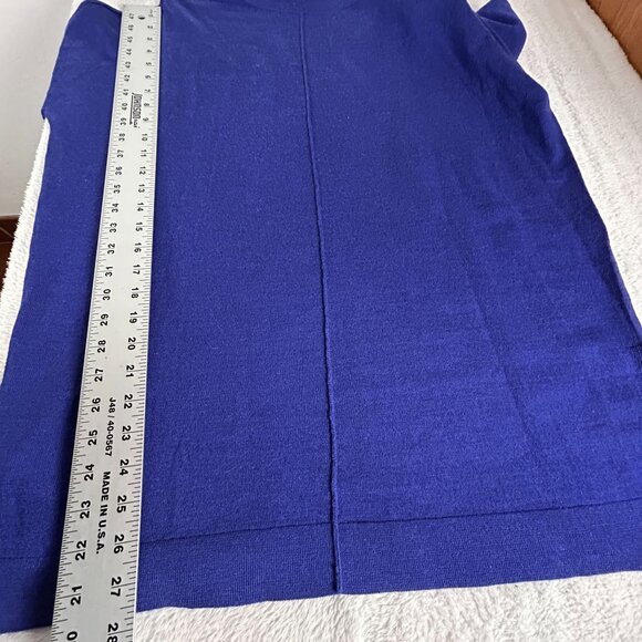 Eileen Fisher Womens Turtleneck Merino Wool Sweater Small Blue Knit Pullover - Picture 7 of 7